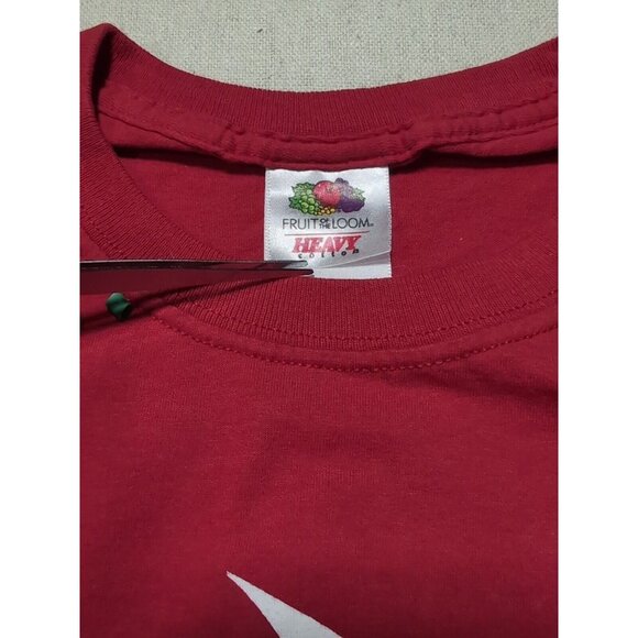 Fling Upside Down Heart Promo Mens Graphic Print Short Sleeve T-Shirt Red Medium - Picture 4 of 9